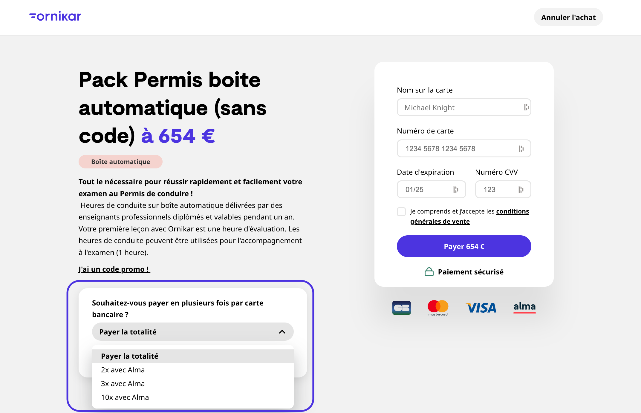 Paiement plusieurs fois expedia